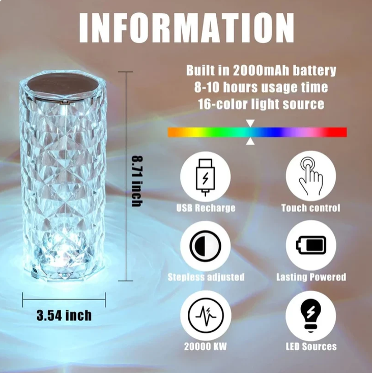 Diamond Crystal Lamp (Multi-Color)